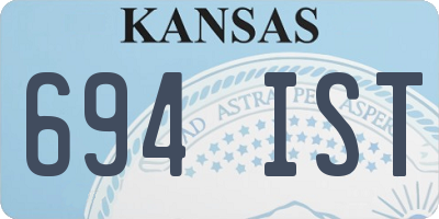 KS license plate 694IST