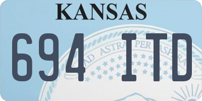 KS license plate 694ITD