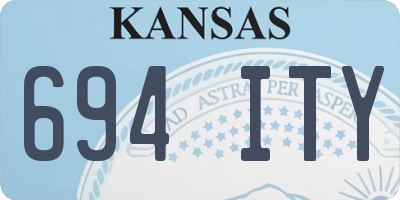 KS license plate 694ITY