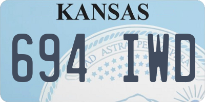 KS license plate 694IWD