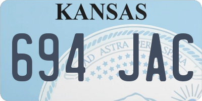 KS license plate 694JAC