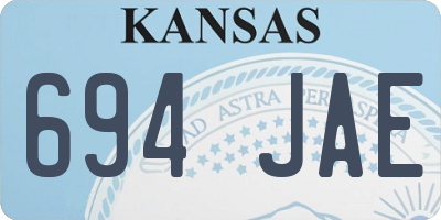 KS license plate 694JAE
