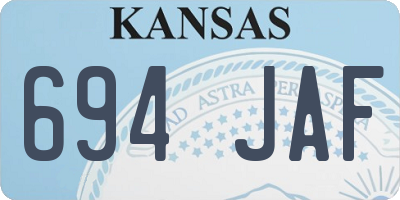 KS license plate 694JAF