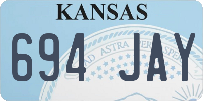 KS license plate 694JAY