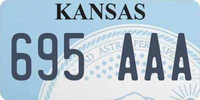 KS license plate 695AAA