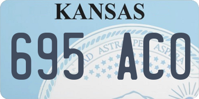 KS license plate 695ACO