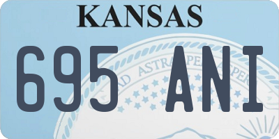 KS license plate 695ANI