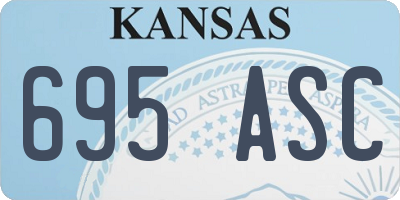 KS license plate 695ASC