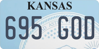 KS license plate 695GOD