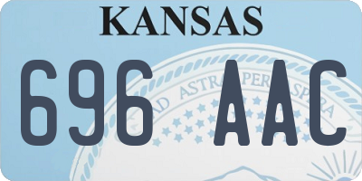 KS license plate 696AAC