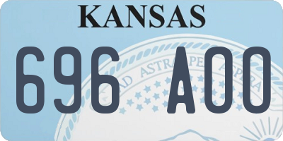 KS license plate 696AOO