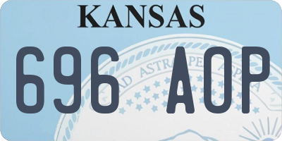 KS license plate 696AOP