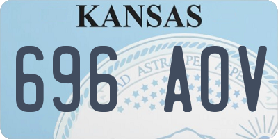 KS license plate 696AOV