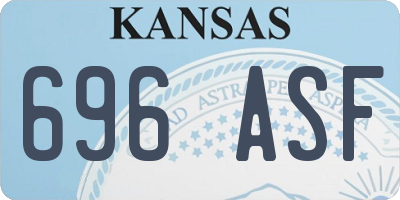 KS license plate 696ASF