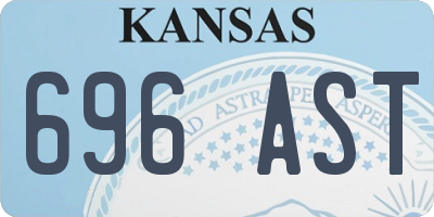 KS license plate 696AST