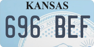 KS license plate 696BEF