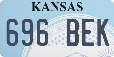 KS license plate 696BEK