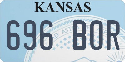 KS license plate 696BOR