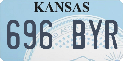 KS license plate 696BYR