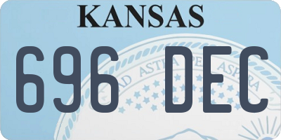 KS license plate 696DEC