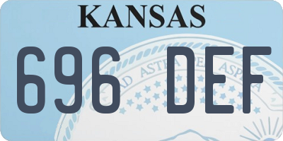 KS license plate 696DEF