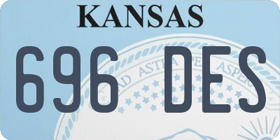 KS license plate 696DES