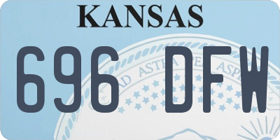 KS license plate 696DFW