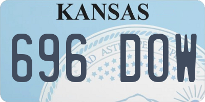 KS license plate 696DOW