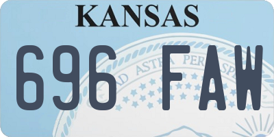 KS license plate 696FAW