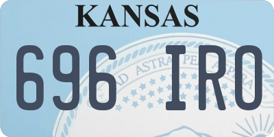 KS license plate 696IRO