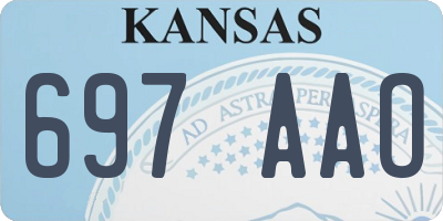 KS license plate 697AAO