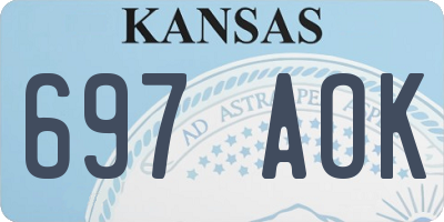 KS license plate 697AOK