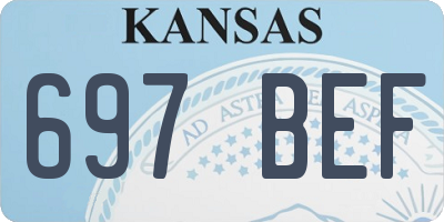 KS license plate 697BEF