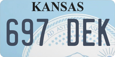 KS license plate 697DEK