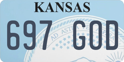 KS license plate 697GOD