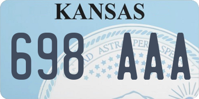 KS license plate 698AAA