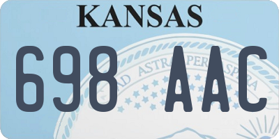 KS license plate 698AAC