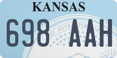 KS license plate 698AAH