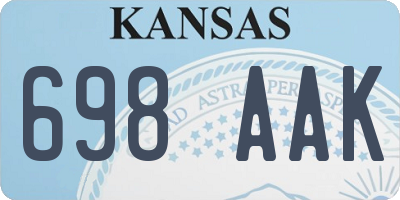KS license plate 698AAK