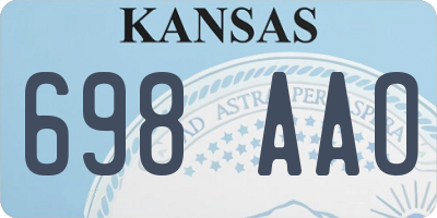 KS license plate 698AAO