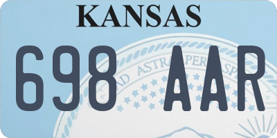 KS license plate 698AAR