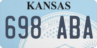 KS license plate 698ABA