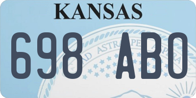 KS license plate 698ABO