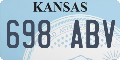 KS license plate 698ABV