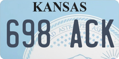 KS license plate 698ACK