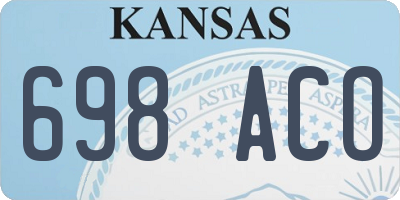 KS license plate 698ACO