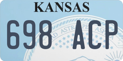 KS license plate 698ACP