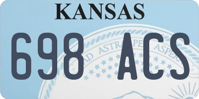 KS license plate 698ACS