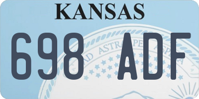 KS license plate 698ADF