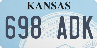 KS license plate 698ADK